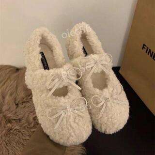 양털 메리제인 5cm 키높이 속굽 가보시 플랫슈즈