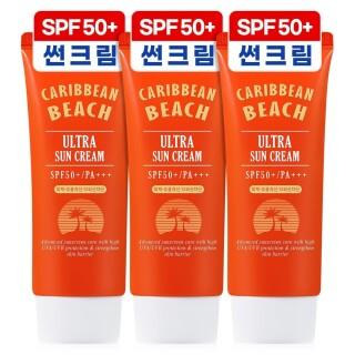 캐리비안비치 썬크림 SPF50+ 60ml 3개 자외선차단 선크림