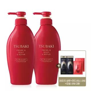 츠바키 프리미엄 모이스트 앤 리페어 컨디셔너 450ml 2개 + 츠바키 샤쉐 4매