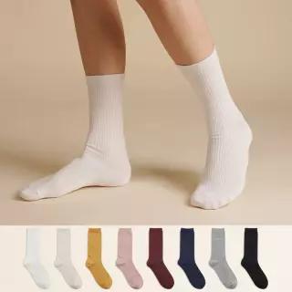 삭피엔스 8켤레 20cm 프리미엄 여자 골지 긴목 장목 양말