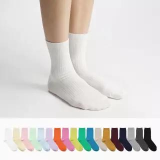 삭피엔스 8켤레 발목이 슬림 베이직 골지 여자 중목 양말