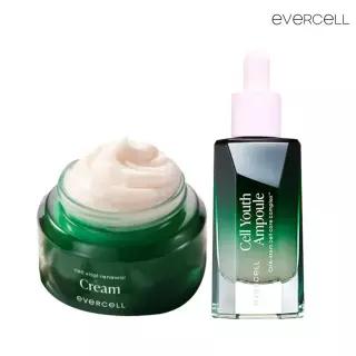차바이오 에버셀 셀유스앰플 30ml+리뉴얼크림 60g 줄기세포 배양액 안티에이징 극강조합 눈가 팔자주름 탄력 개선