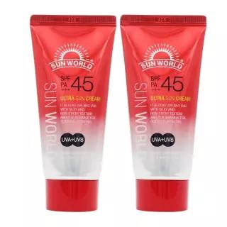 썬월드 울트라 선크림 썬크림 2개 SPF45+ PA+++ 100ml 대용량 자외선차단 기능성