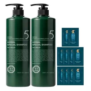 댕기머리 허벌 스페셜 탈모샴푸 1000ml 2개+샴푸 10매 두피 각질 진정 모공 블랙푸드 한방 발효