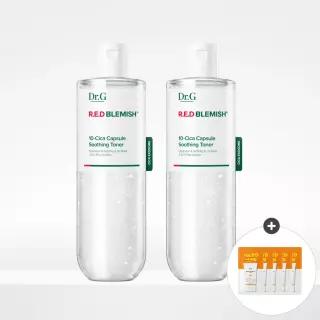 닥터지 레드 블레미쉬 10-시카 캡슐 수딩 토너 300mL 2개 + (증정) 브라이트닝 업 선 플러스 2ml 5개