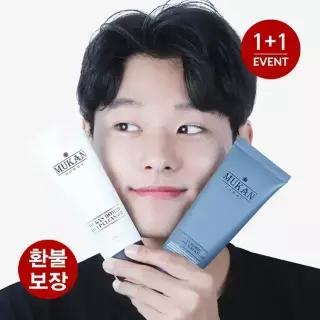 [환불보장]１+１무칸 남자 폼클렌징 2종 / 뽀득뽀득 남성전용 세안제