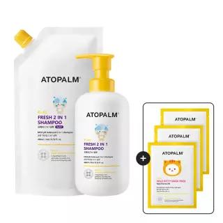 아토팜 키즈 프레쉬 2in1 샴푸 460ML+400ML(리필) [GIFT 마스크팩*3매 10/3~4]