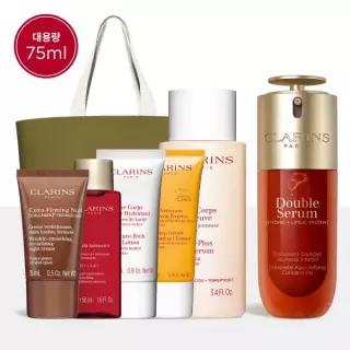[클라랑스](강남점)[단독] 더블세럼 75ml 세트(+바디세럼 100ml&디럭스 4종&에코백)