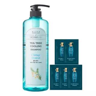 [헹시기+15%쿠폰] 댕기머리 허벌 티트리 샴푸 1000ml+샴푸 5매 쿨링 진정 보습 기름진 두피 모발 케어