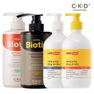 CKD [헤어&바디 기획]맥주효모샴푸/두피각질샴푸 탈모 증상 완화 기능성, 락토덤 온가족 유산균 보습 바디로션/워시/보습제