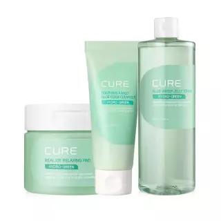 김정문알로에 수분 진정 세트 (젤리폼클렌저 100ml + 릴렉싱패드 60매 + 젤리토너 500ml)