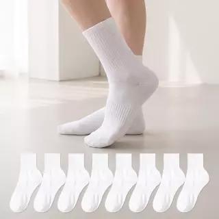 [8+8] 더블밴딩 무지 중목양말 남녀공용 (총 16켤레세트)