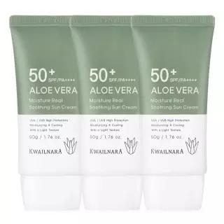 알로에 모이스처 썬크림 3개 SPF50+ PA++++ 50ml 자외선차단 선크림 미백 주름개선 기능성