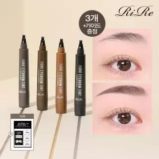 [3+가이드증정]리르 포크 아이브로우 눈썹 타투펜 3개+3종 눈썹 가이드