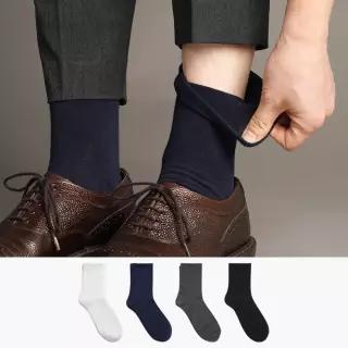 삭피엔스 8켤레 무압박 밴드 남자 무지 중목 양말