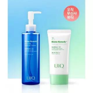 매장정품 UIQ 바이옴 레미디 톤업 선크림 그린 50ml + 올인원 앰플 클렌저 200ml