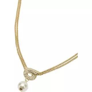 [V90]페라가모 0776608 여성 주얼리 목걸이 귀걸이 팔찌 Gancini necklace with pearl