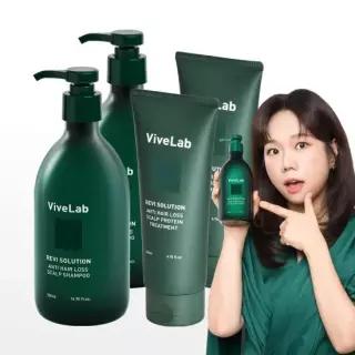 바이브랩 탈모 손상모 SET 4주 솔루션 초록 탈모샴푸500ml 2개 + 탈모 트리트먼트 2개)