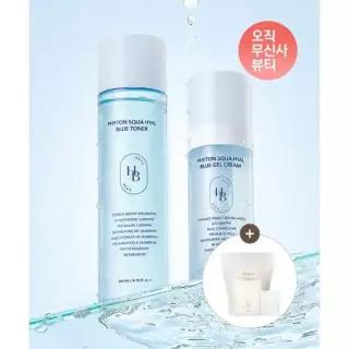 HEVEBLUE 단독 히알라인 트러블 진정듀오 히알 블루 젤 크림 110ml + 토너 200ml 스트레치 코튼패드 60p 42