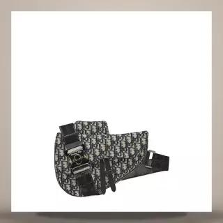 디올 MUST IT_ Saddle 백 베이지 블랙 Dior Oblique 자카드 1ADPO093YKYH28E