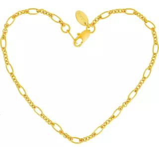 평생 사용 가능한 여성용 골드 앵클리스 2mm 피가로 링크 체인 발목 팔찌 24K 도금 - 미국 제조 교체