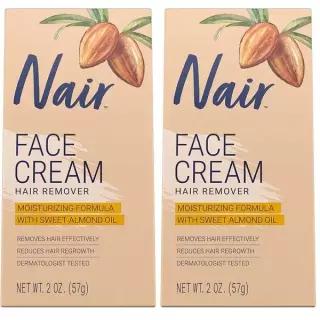 Nair 네어 헤어 리무버 왁스 왁싱 모이스처 제모 페이스 크림 57g 2팩 476512