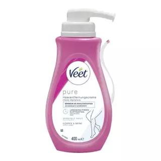 해외직배송 VEET 비트 퓨어 바디레그 제모크림 펌프형 400ml 센서티브 스킨 476508