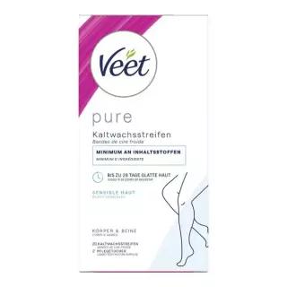 해외직배송 VEET 비트 퓨어 왁스 스트립 바디레그 센시티브 20매 476489