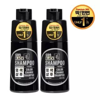 딱한번 GDS 블랙모 염색샴푸 300ml X 2통 새치커버 흰머리 염색 대용량 두피케어 샴푸 (흑색)