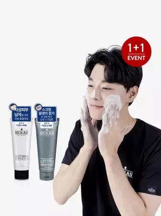 무칸 남자폼클렌징 150ml 2종 / 뽀득뽀득 남성전용 세안제 딥클렌저 스크럽폼 1030248