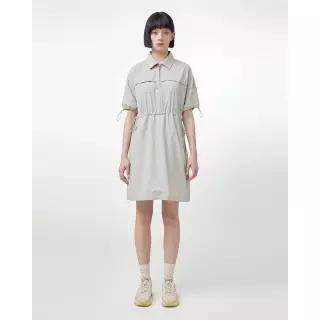 헌터 [WOMEN] 오리지날 반소매 우븐 원피스 - 웜그레이 HEW0001AEZWAG