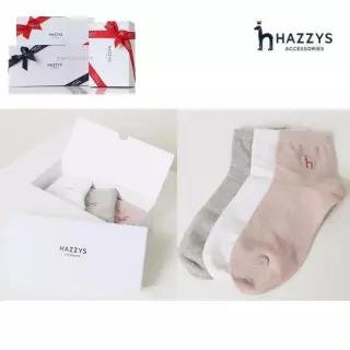 [백화점 상점] 헤지스 ACC [선물포장]*단체선물추천*면 혼방 퍼피로고 발목 양말 3종세트 HISS3E200WT