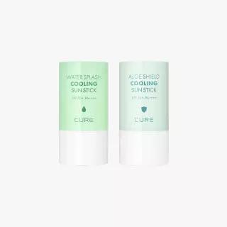 김정문알로에 큐어 선스틱 워터 스플래쉬 쿨링 + 쉴드 선스틱 (SPF50) 2종