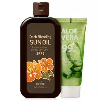 터치미 다크 블렌딩 선오일 태닝오일 구릿빛피부 250ml 1개+수딩젤 100ml 1개