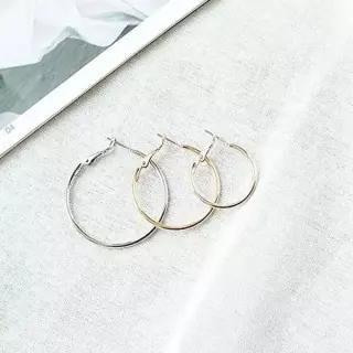 여성 원형 링귀걸이 골드 베이직 데일리 이어링-WFRCNVI