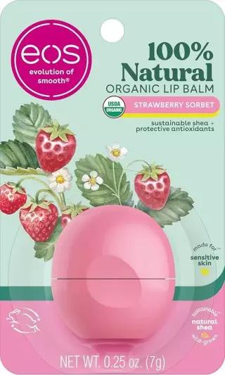 Eos USDA. 오가닉 립 밤 스트로베리 셔벗 7.08g 418635