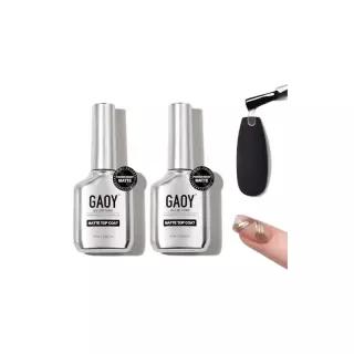 GAOY 젤 매니큐어용 매트 탑 코트 2개, 16ml 파우더 저항 마감, 디테일, 크롬 분리 페인팅, 오래 지속되는