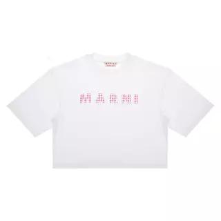 마르니 여성 로고 프린트 티셔츠 화이트 THJE0333P6 USCX52 G1W01 137668594