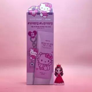 식물나라 헬로키티 뽀얀쌀 수분 선 크림 100ml 생기 초록 &&& 산리오 에디션 보라 톤업