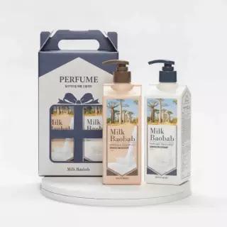 [기획세트] 밀크바오밥 퍼퓸 헤어 화이트머스크 선물세트 (샴푸500ml+트리트먼트500ml)