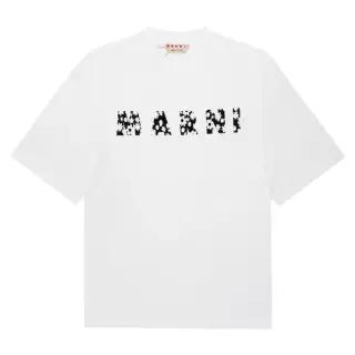 마르니 팝 필드 플라워 로고 여성 반팔티 화이트 THJET49P15 USCX50 FLW01 140493186