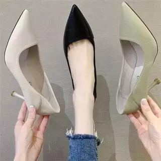 [라일리] Rly 펌프스 레더 스틸레토 결혼식 포인티드 하이힐
