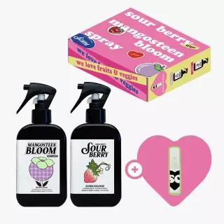 스침 섬유 공간 향수 200ml 듀오 (사워베리, 망고스틴블룸)+헤어 우유 퍼퓸 10ml 기획
