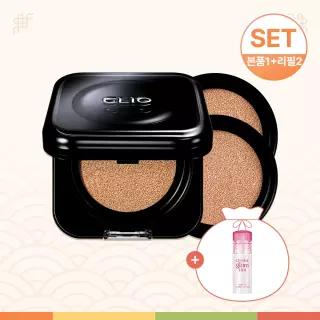 SET 클리오 킬커버 파운웨어 쿠션 기획 + 리필 (본품 1+리필 2) 증정 글램틴트 미니 1027323