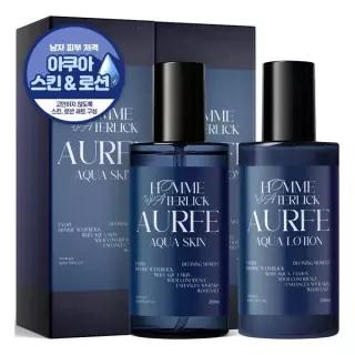 1+ 1 아우페 옴므 아쿠아 스킨로션 세트 200ml 남자 남성 대용량 올인원 토너 에멀젼 수분 진정 보습 포맨