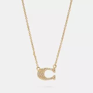코치 여성 Pave Signature 목걸이 91433 GLD