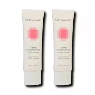 셀퓨전씨 토닝 썬스크린 100 톤업 선크림 50ml 2개