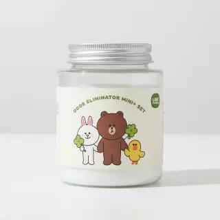 바스X라인프렌즈 미니플러스 탈취제 160g 3개입 기프트 세트 플레인(무향) 113538