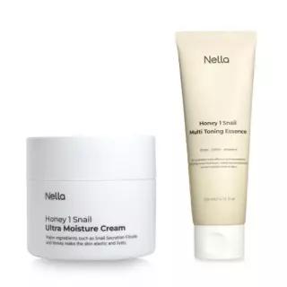 넬라 멀티토닝 올인원 에센스 120ml+허니원스네일 달팽이크림 100g /기초화장품 세트