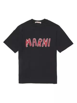 MARNI KIDS 로고 프린팅 코튼 티셔츠